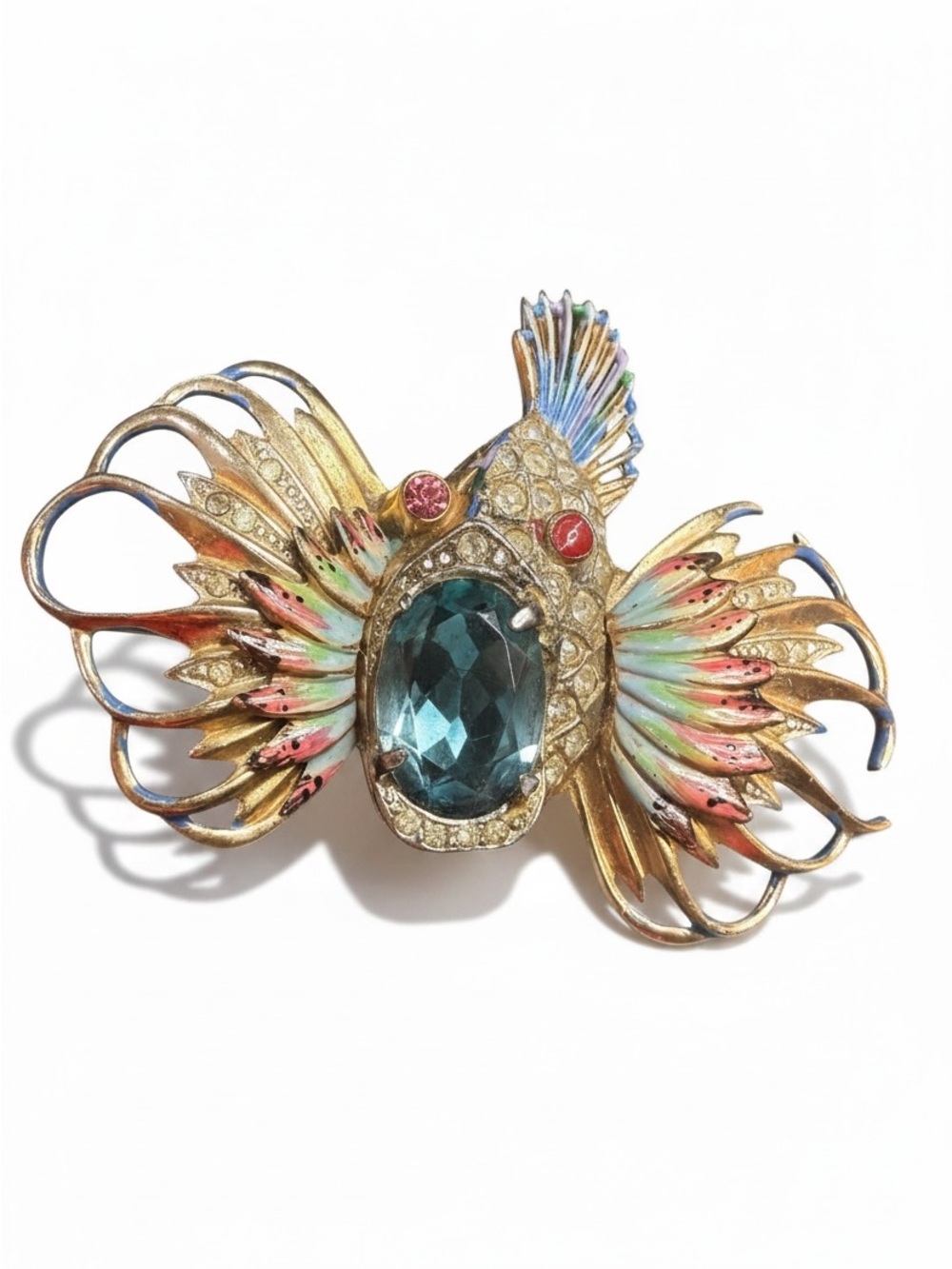 Vintage 1944 Coro Craft Sterling Rock Fish Brooch – Adolph Katz Signed Figural